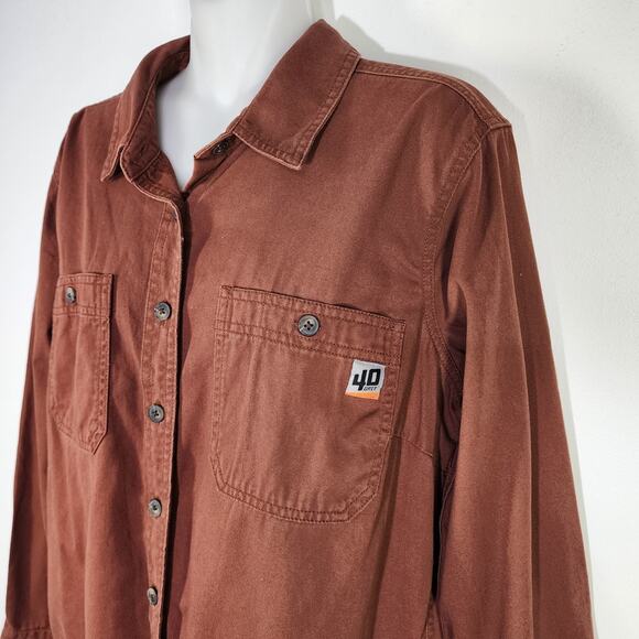 Duluth Trading Women's 40 Grit Work Shirt Brown Standard Fit Long Sleeve Large - Picture 4 of 8